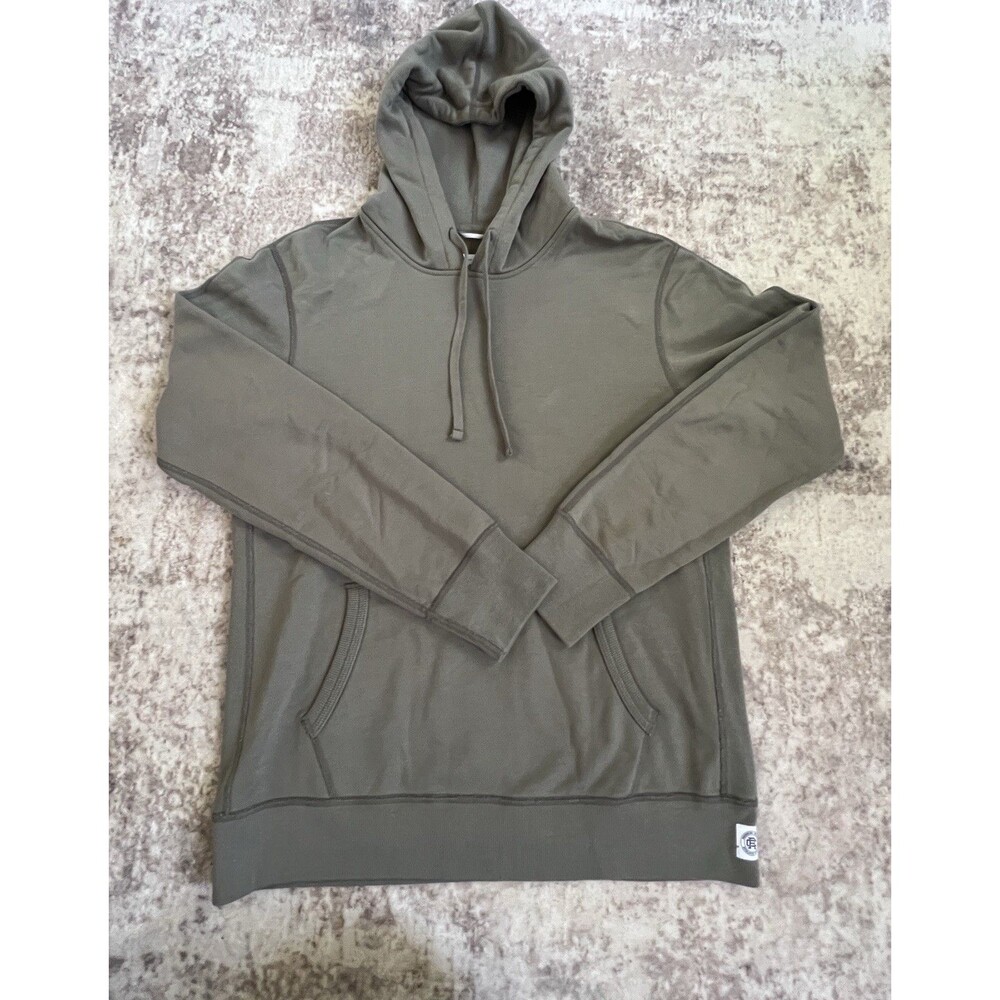 Reigning Champ Sweatshirt Hoodie Mens Medium Olive Green Pullover Made in Canada
